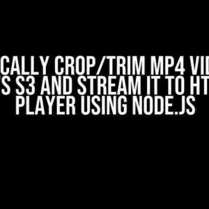 Dynamically Crop/Trim MP4 Video File from AWS S3 and Stream it to HTML Video Player using Node.js