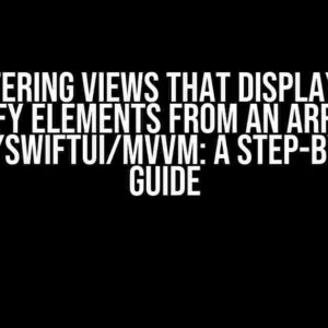 Mastering Views that Display and Modify Elements from an Array in Swift/SwiftUI/MVVM: A Step-by-Step Guide